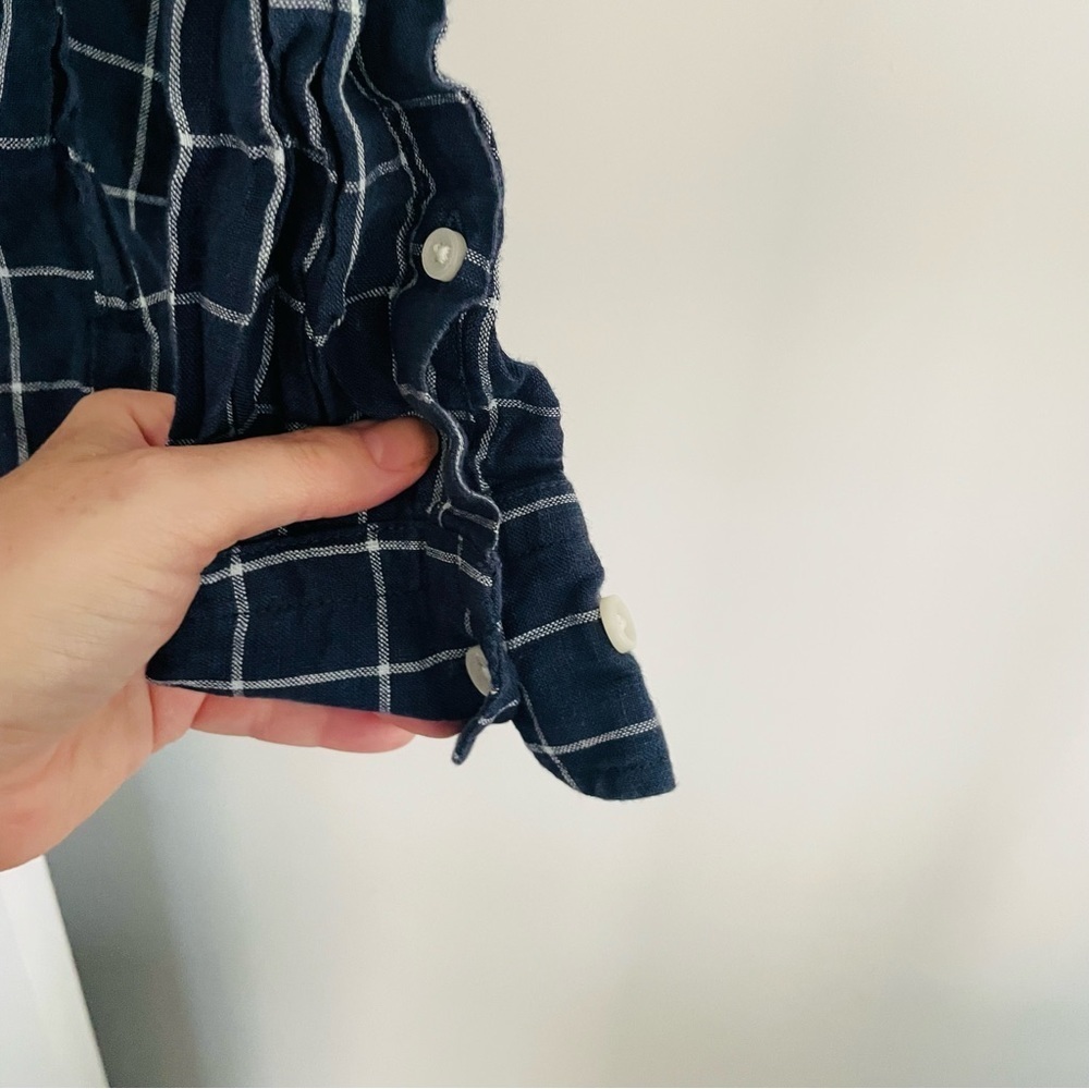 Uniqlo Blue White Plaid Button Down Shirt Size M - Picture 7 of 14